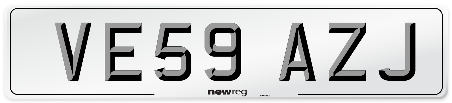 VE59 AZJ Number Plate from New Reg